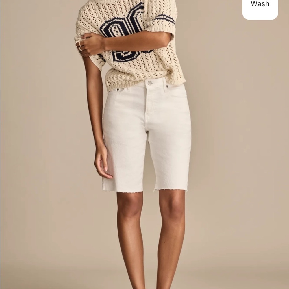 Lucky Brand Loose Bermuda White Denim Shorts
